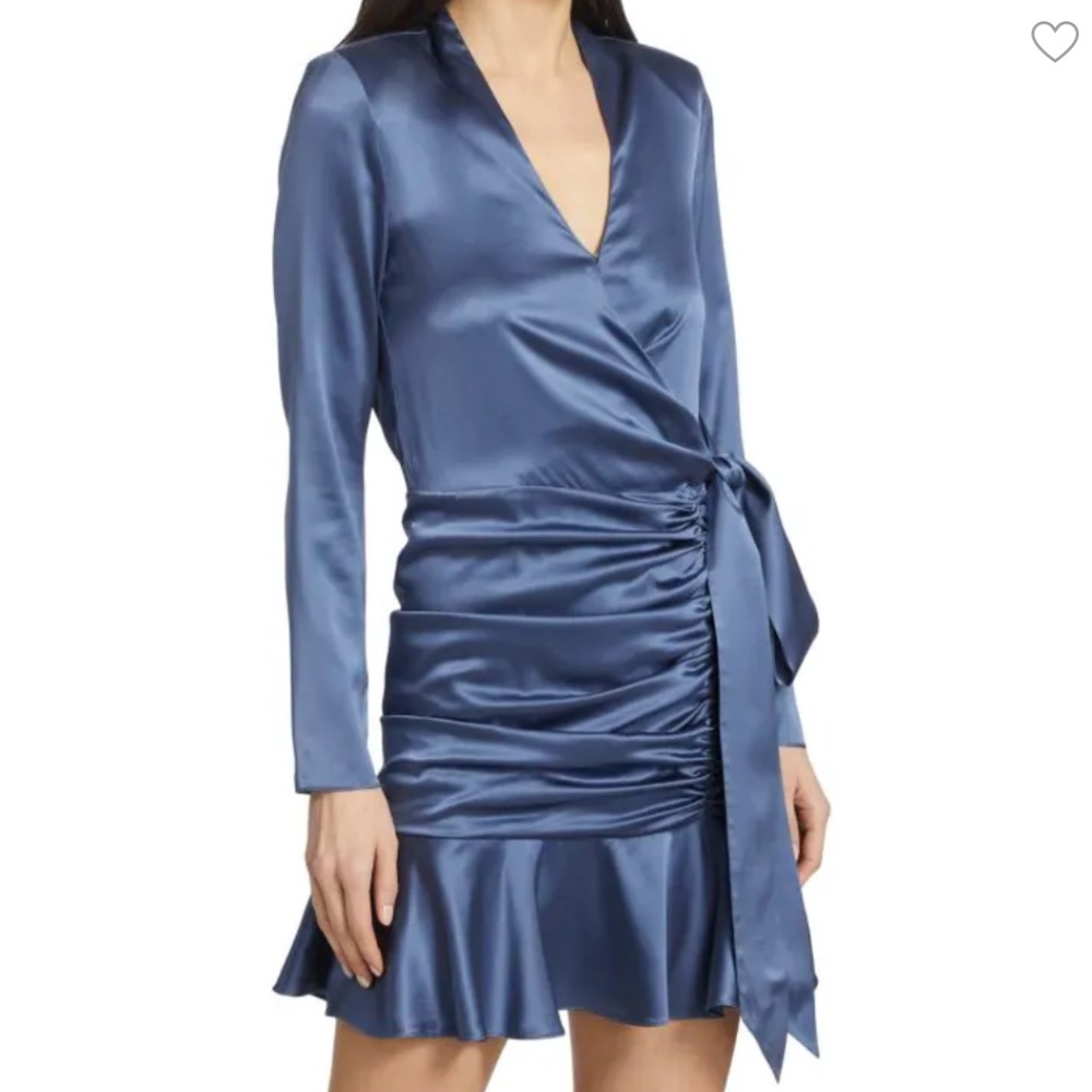 NWT Veronica Beard Agatha Silk Satin Wrap-Effect Dress Size 4